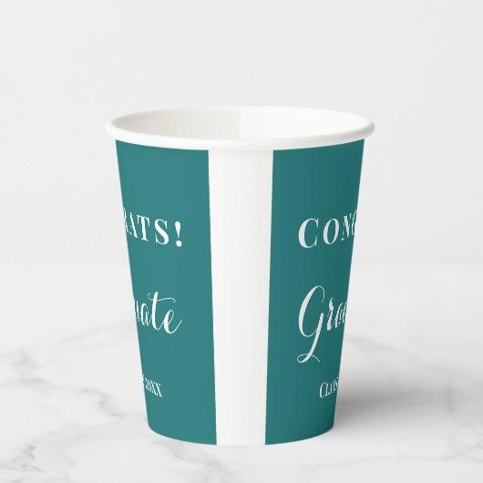 Afstuderen Klasse van Celebration Groen & Wit Papieren Bekers (Links)