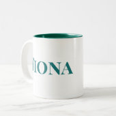 Afstuderen "Klasse van" Celebration Groen & Wit Tweekleurige Koffiemok (Voorkant links)