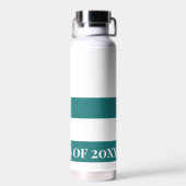 Afstuderen "Klasse van" Celebration Groen & Wit Waterfles (Achterkant)