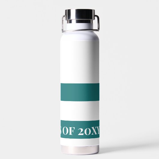 Afstuderen "Klasse van" Celebration Groen & Wit Waterfles (Achterkant)