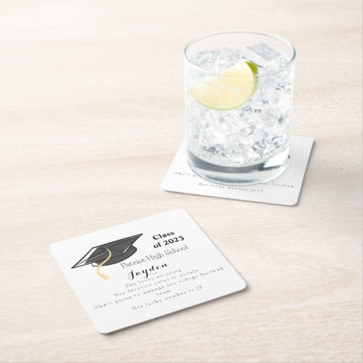 Afstuderen Klasse van Custom Fun Facts Kartonnen Onderzetters (Insitu)