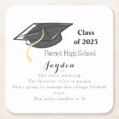 Afstuderen Klasse van Custom Fun Facts Kartonnen Onderzetters (Voorkant)