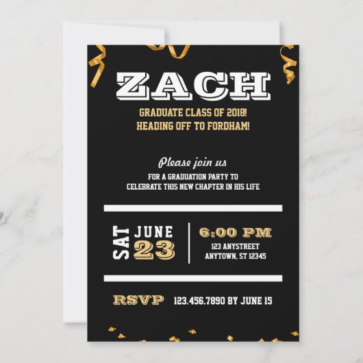 Afstuderen klasse van de Uitnodiging van de Aankon (Achterkant)