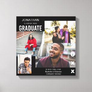 Afstuderen klasse van fotocollage 2 canvas afdruk