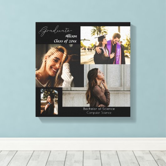 Afstuderen klasse van fotocollage canvas afdruk (Insitu (Houten vloer))