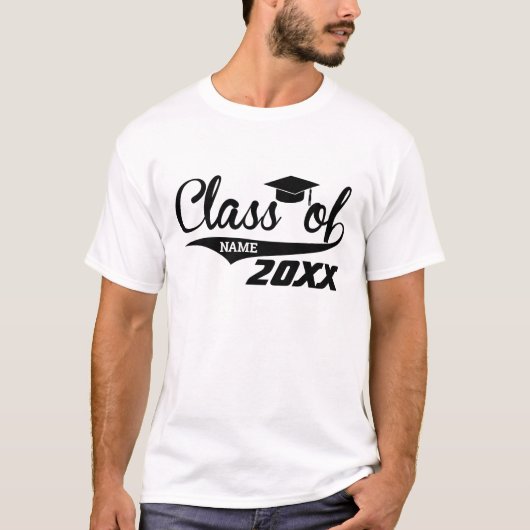 Afstuderen Klasse van gepersonaliseerde aangepaste T-shirt (Voorkant)