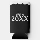 Afstuderen Klasse van Gepersonaliseerde Zwart-Wit Seltzer Blikjeskoeler (Achterkant)