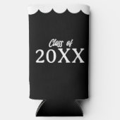 Afstuderen Klasse van Gepersonaliseerde Zwart-Wit Seltzer Blikjeskoeler (Voorkant)