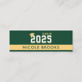 Afstuderen Klasse van Green Gold Contact Info Naam Mini Visitekaartje (Voorkant)