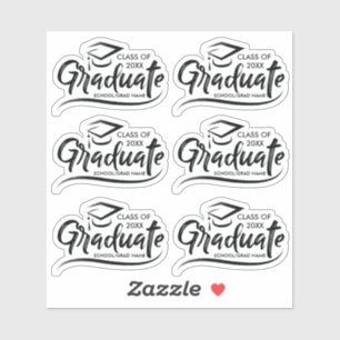 Afstuderen Klasse van Jaar 20XX Aangepast Afstuder Sticker