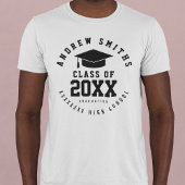 Afstuderen klasse van (jaar) aangepaste naam wit t-shirt