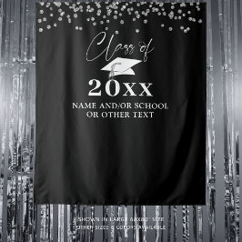 Afstuderen KLASSE VAN JAAR Confetti Foto achtergro Wandkleed