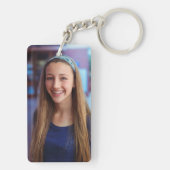 Afstuderen klasse van jaar schoolkleuren blauw sleutelhanger (achterkant)