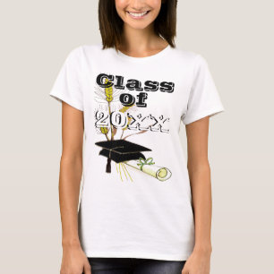 Afstuderen Klasse van met Graduation Cap en Tarwe T-shirt