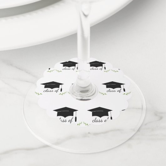 Afstuderen klasse van wijnglaslabel (Dichtbij)