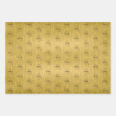 Afstuderen Klasse van Zwart Goud Stijlvol Patroon Inpakpapier Vel (Voorkant 3)