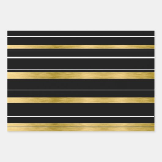 Afstuderen Klasse van Zwart Goud Stijlvol Patroon Inpakpapier Vel (Voorkant 2)