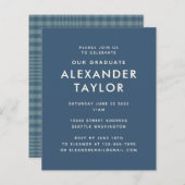 Afstuderen Klassiek blauw glen patroonpatroon (Voorkant / Achterkant)