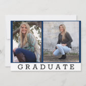 Afstuderen Klassiek blauw voeg twee Aangepaste fot Aankondiging (Voorkant)