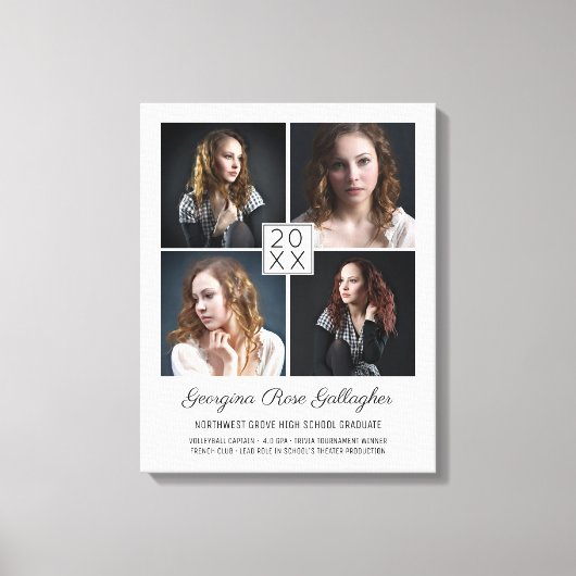 Afstuderen Klassiek Moderne foto-collage Canvas Afdruk (Voorkant)