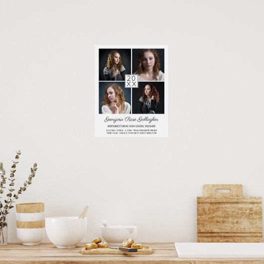 Afstuderen Klassiek Moderne foto-collage Poster (Keuken)