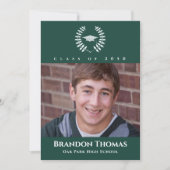 Afstuderen Klassieke foto Donkergroene Laurel Leav Kaart (Voorkant)