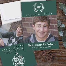 Afstuderen Klassieke foto Donkergroene Laurel Leav Kaart