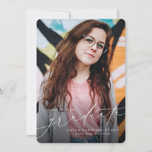 Afstuderen klassieke fotoaankondiging (Voorkant)