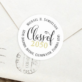 Afstuderen - Klassieke Gold Black met modern scrip Ronde Sticker