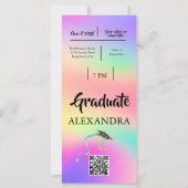 Afstuderen Kleurrijke Festivalticket Uitnodiging (Achterkant)