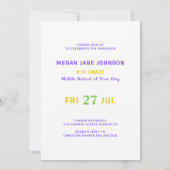 Afstuderen kleurrijke middelbare school afstudeerd kaart (Achterkant)