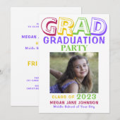 Afstuderen kleurrijke middelbare school afstudeerd kaart (Voorkant / Achterkant)