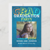 Afstuderen kleurrijke middelbare school afstudeerd kaart (Voorkant)