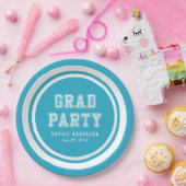 Afstuderen Kleurvariatie bewerkbare achtergrond Papieren Bordje (Feest)