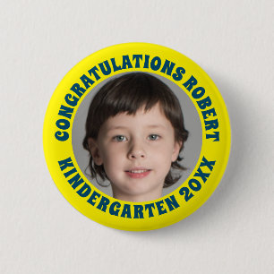 Afstuderen kleuterschool Gefeliciteerd Foto Ronde Button 5,7 Cm