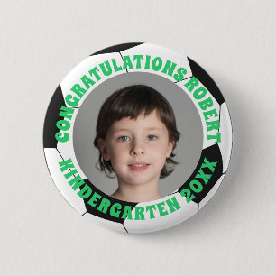 Afstuderen kleuterschool gefeliciteerd Photo Socce Ronde Button 5,7 Cm