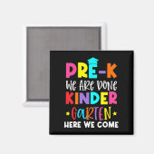 Afstuderen kleuterschool hier komen we magneet (Voorkant / Achterkant)