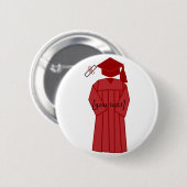 Afstuderen, knop [jouw tekst] ronde button 5,7 cm (Voorkant /achterkant)