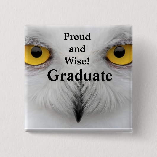 AFSTUDEREN knop PROUD EN WISE Vierkante Button 5,1 Cm (Voorkant)