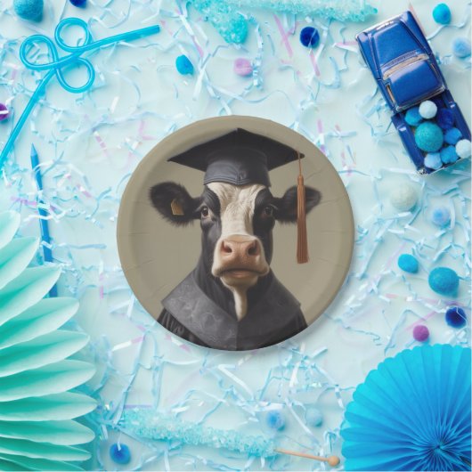 Afstuderen Koe Papieren Bordje (Feest)