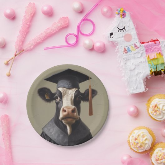 Afstuderen Koe Papieren Bordje (Feest)