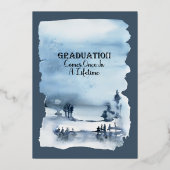 Afstuderen komt één keer in een leven folie uitnodiging (Voorkant)