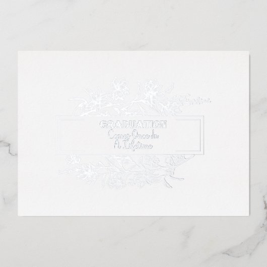 Afstuderen komt één keer voor in een levenslange F Folie Uitnodiging (Voorkant)