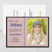 Afstuderen kondiging auditieve foto-uitnodiging kaart (Voorkant / Achterkant)