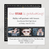 Afstuderen kondiging Hollywood Star Red Kaart (Voorkant / Achterkant)