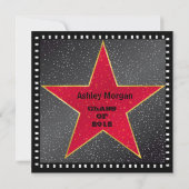 Afstuderen kondiging Hollywood Star Red Kaart (Achterkant)