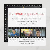 Afstuderen kondiging Hollywood Star Red Kaart (Voorkant / Achterkant)