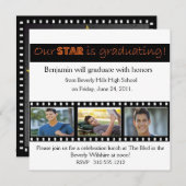 Afstuderen kondiging Hollywood Star Sinaasappel Kaart (Voorkant / Achterkant)