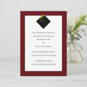 Afstuderen koninklijke maroon kaart (Staand voorkant)