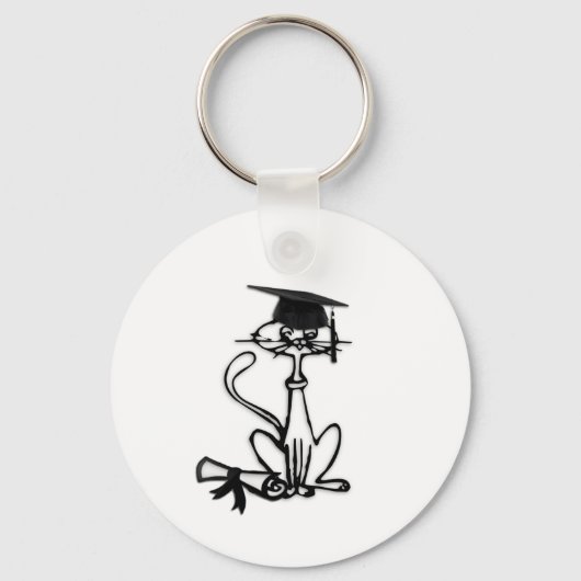 Afstuderen kool kat sleutelhanger (Voorkant)